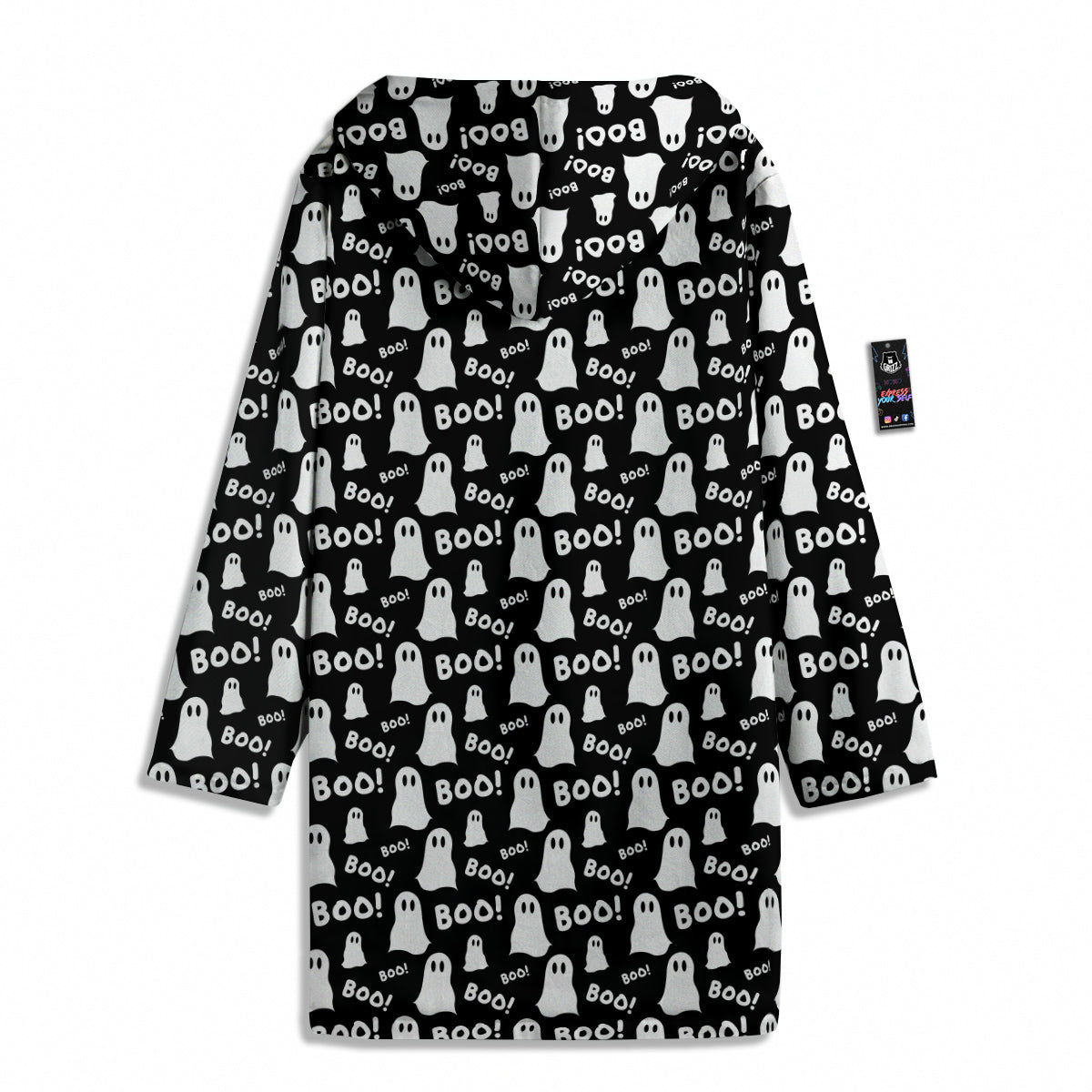 Ghost Cartoon Print Pattern Men's Windbreaker Jacket-grizzshop