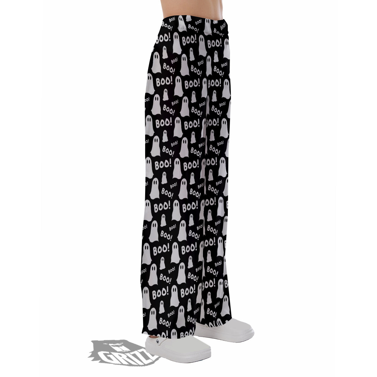 Ghost Cartoon Print Pattern Pajama Pants-grizzshop