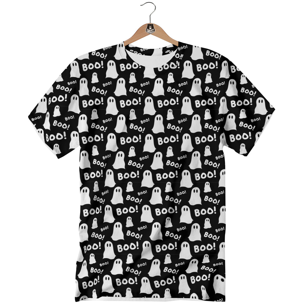 Ghost Cartoon Print Pattern T-Shirt-grizzshop