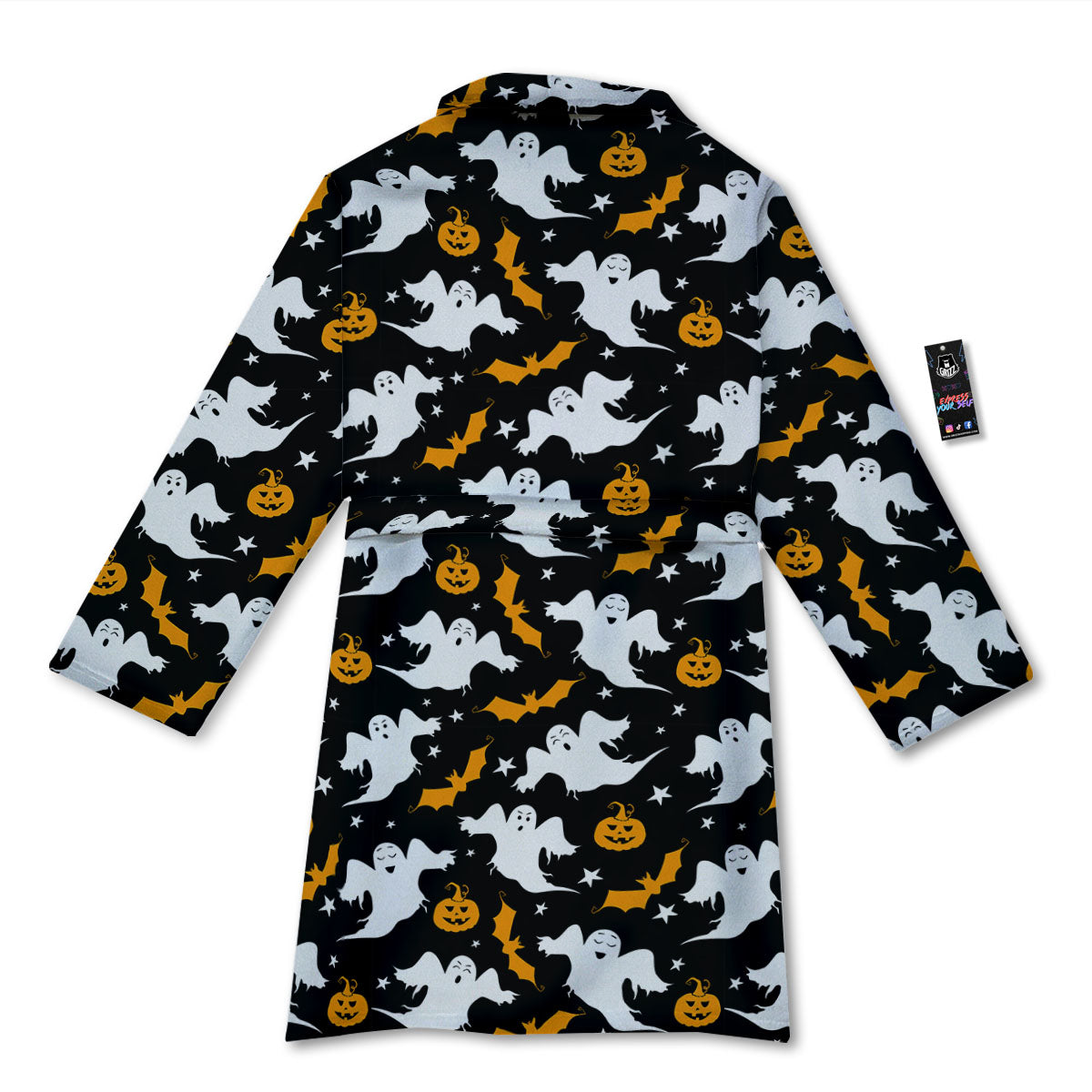 Ghost Halloween Print Pattern Bathrobe-grizzshop