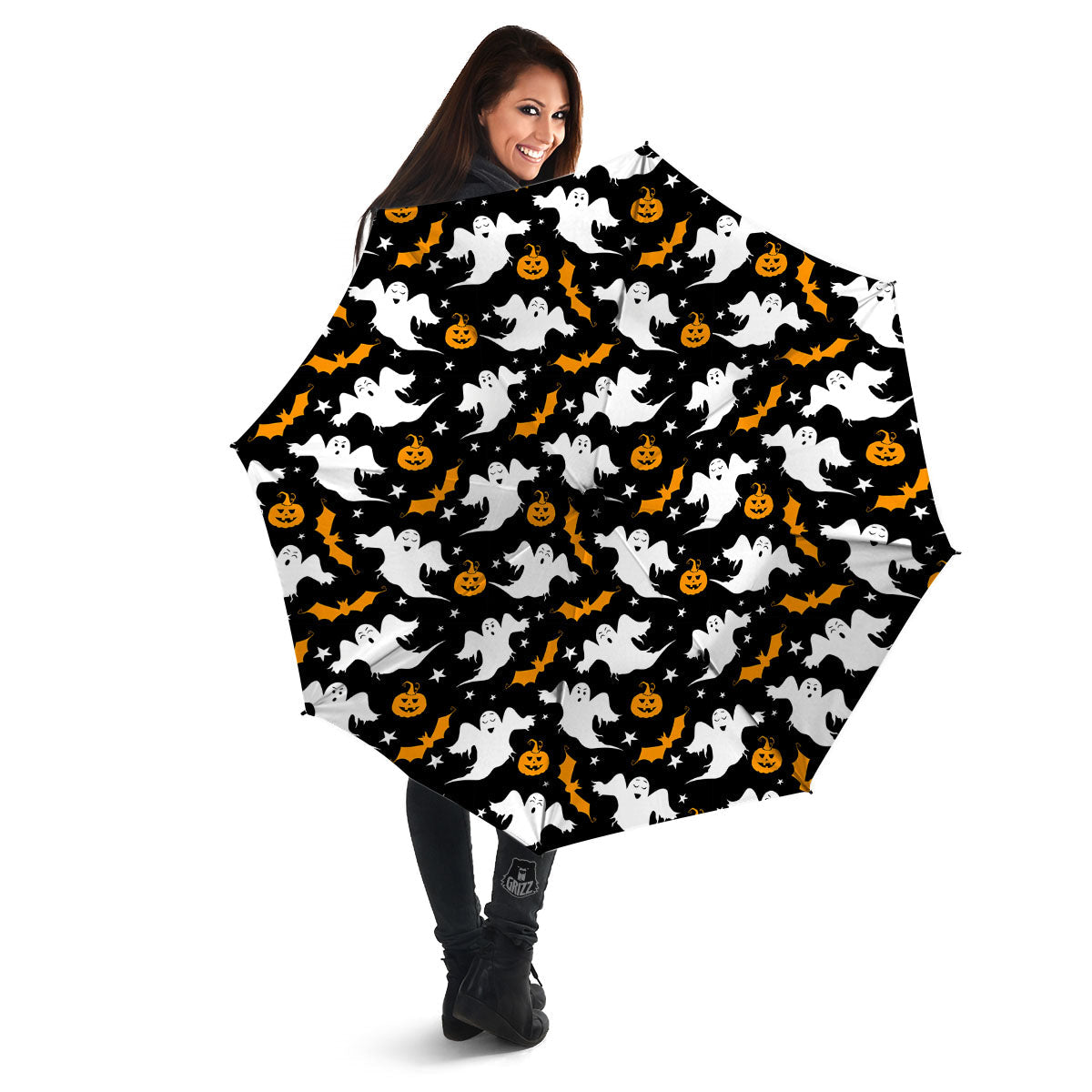 Ghost Halloween Print Pattern Umbrella-grizzshop