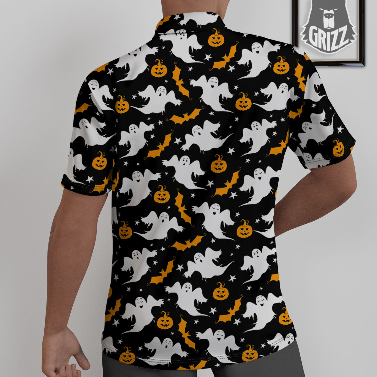 Ghost Halloween Print Pattern Untucked Shirts-grizzshop