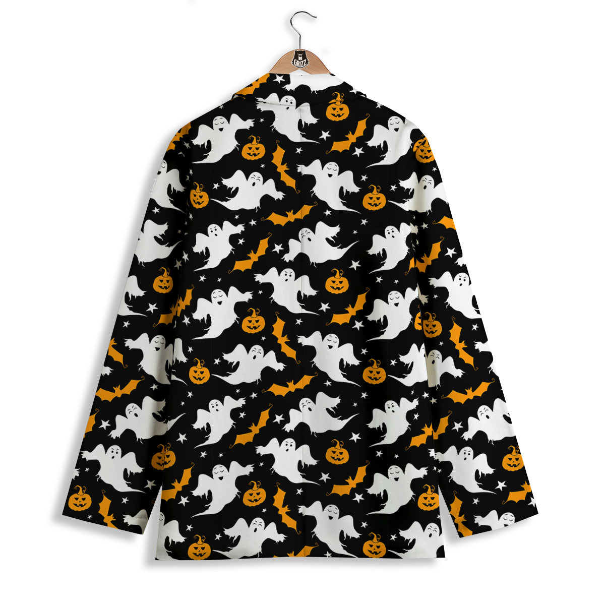 Ghost Halloween Print Pattern Women's Blazer-grizzshop