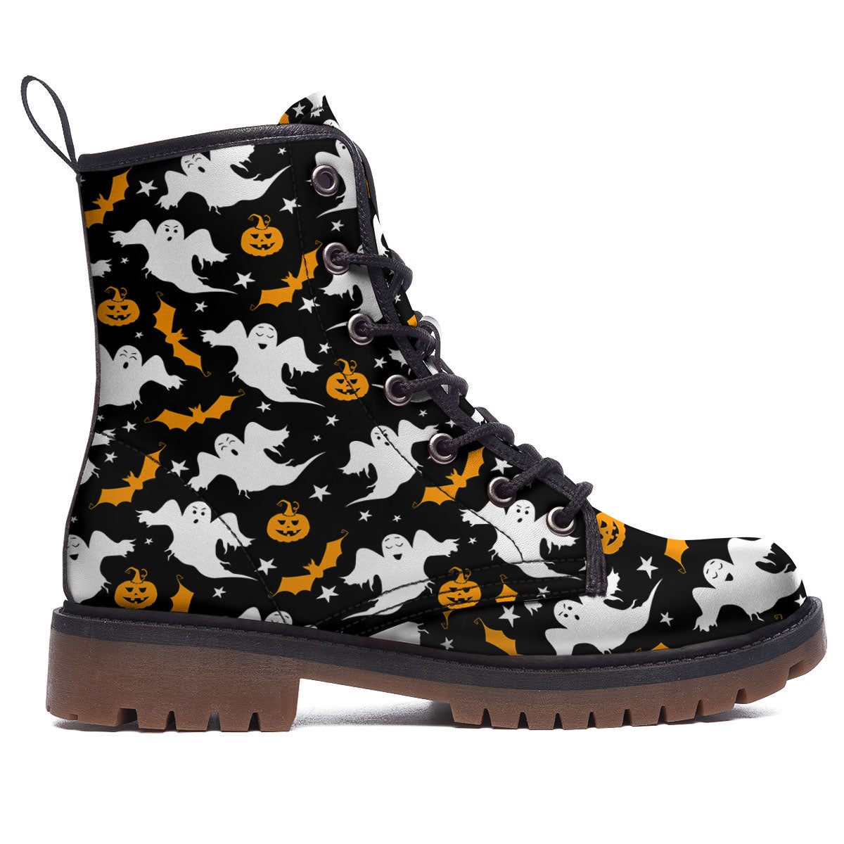 Ghost Halloween Print Pattern Work Boots-grizzshop