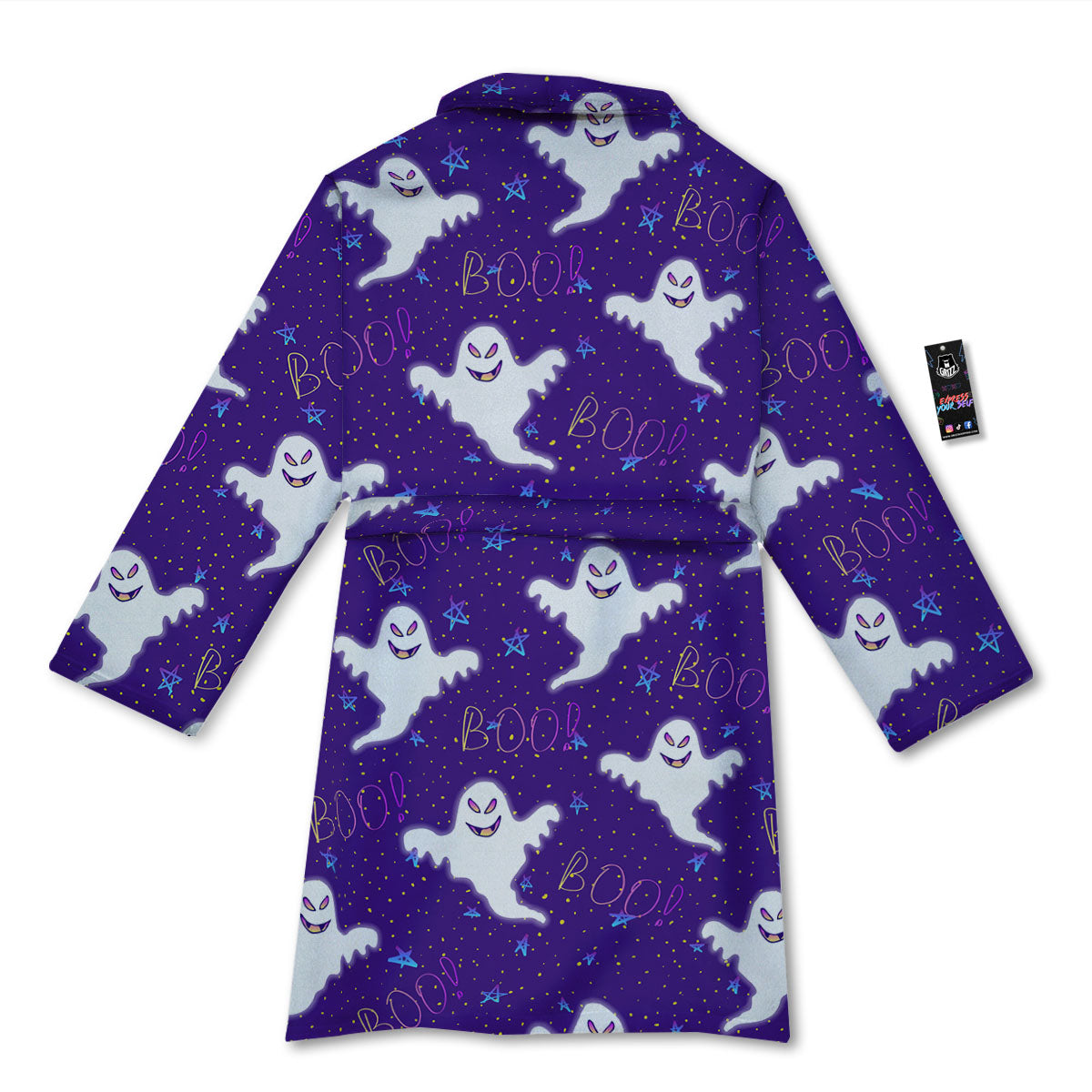 Ghost Happy Halloween Print Pattern Bathrobe-grizzshop