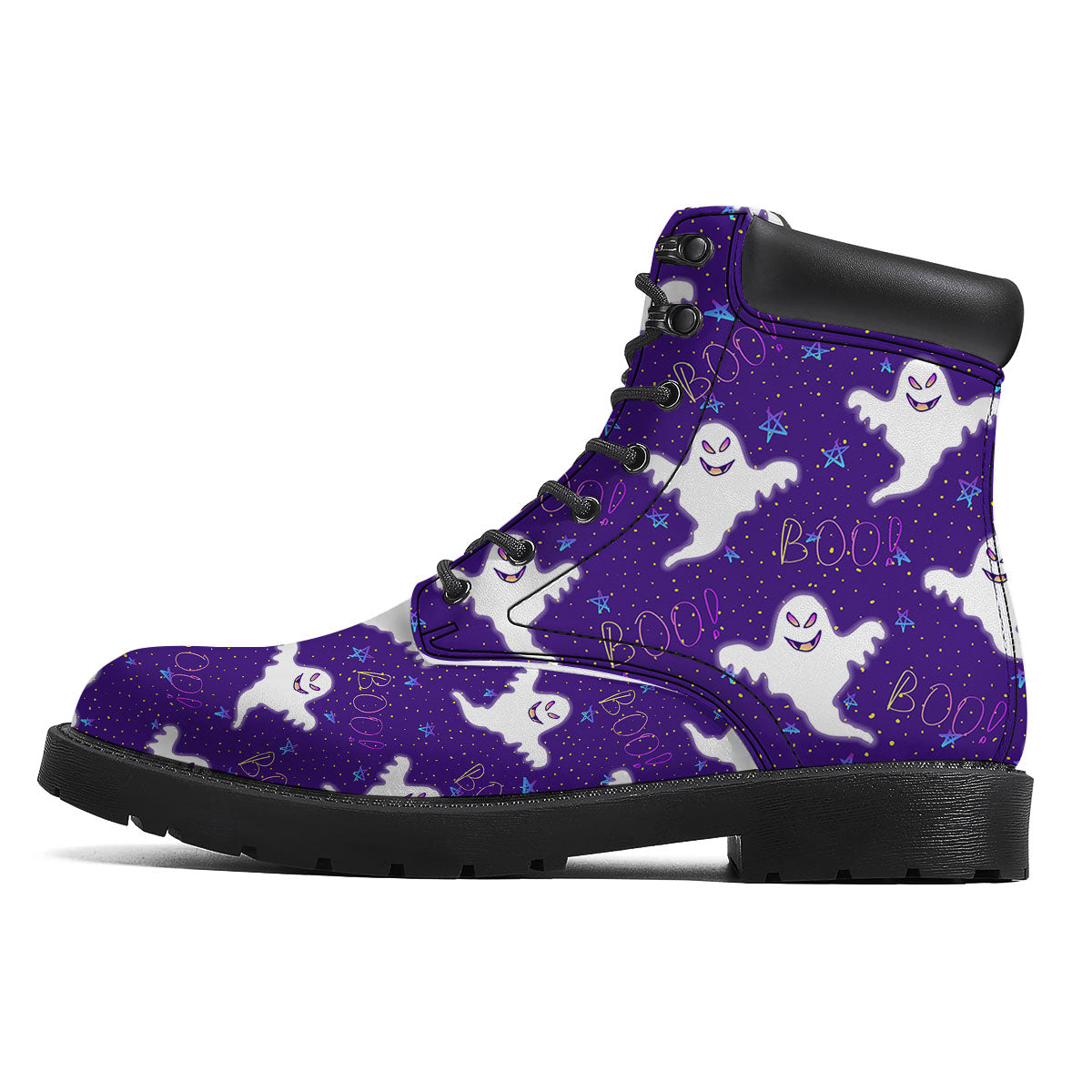 Ghost Happy Halloween Print Pattern Boots-grizzshop