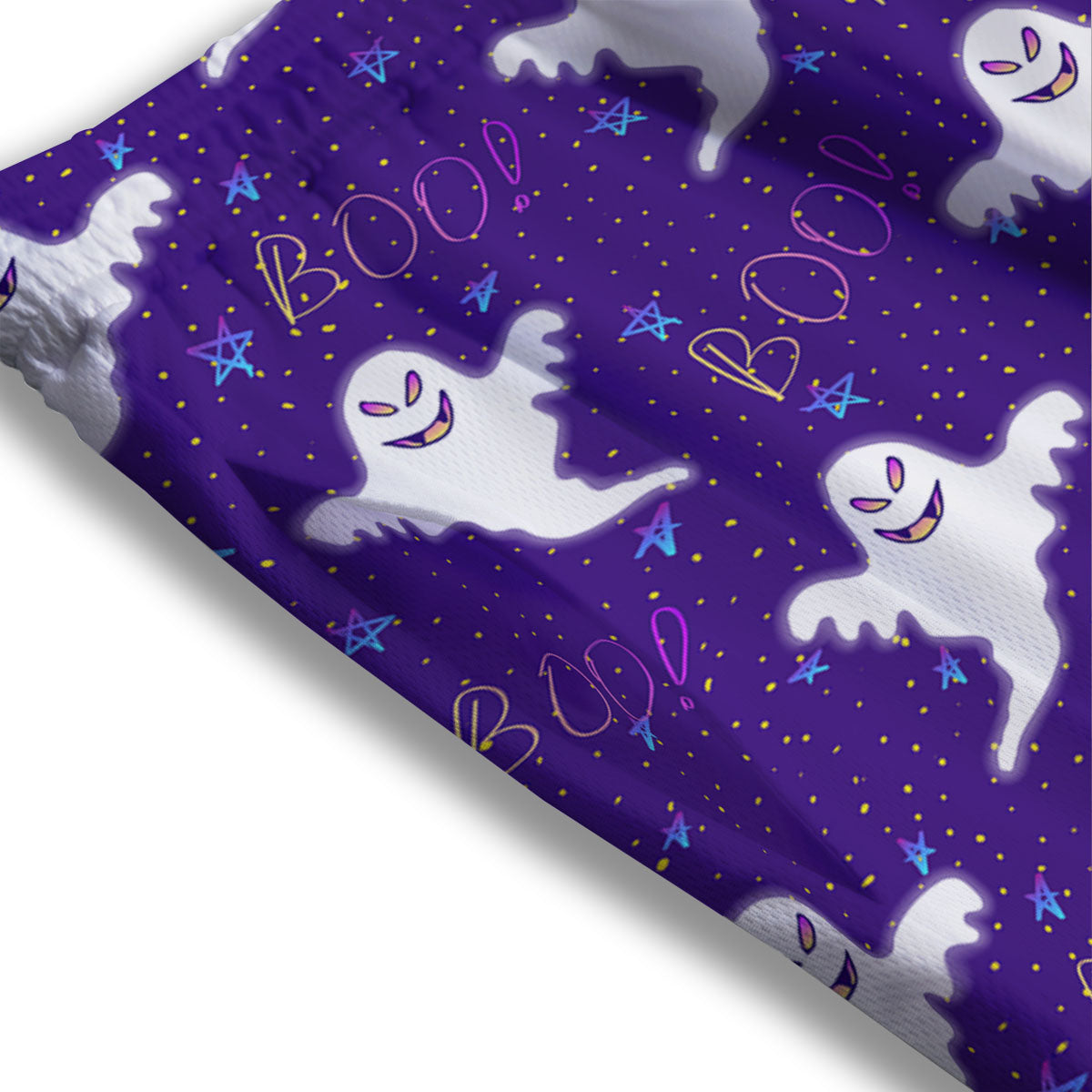 Ghost Happy Halloween Print Pattern Mesh Shorts