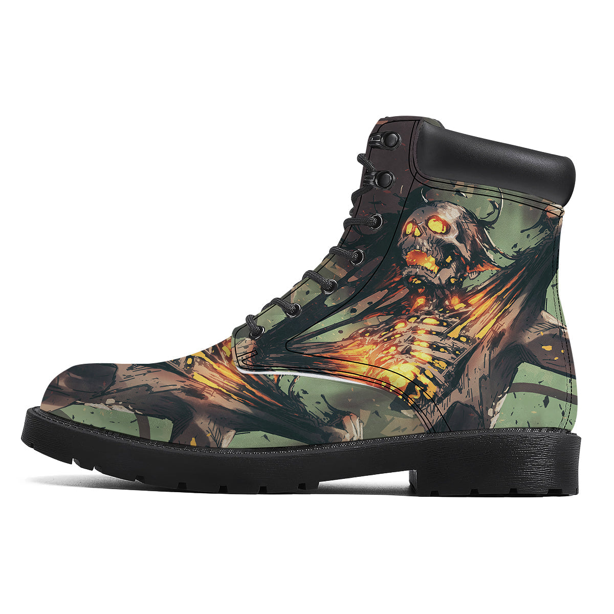 Ghost Skeleton Print Boots-grizzshop