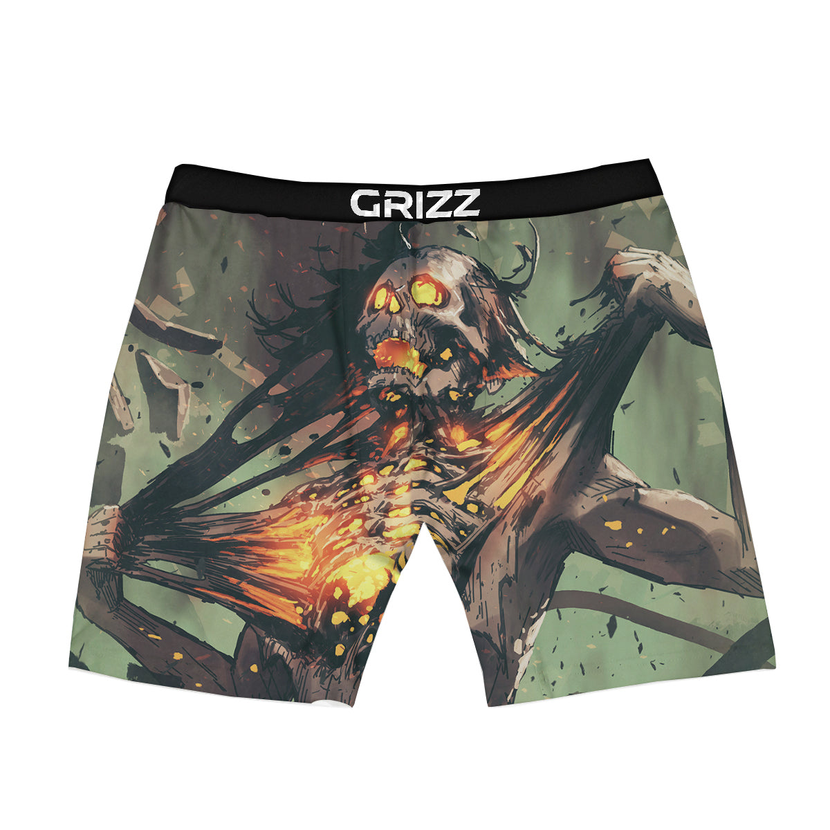 Ghost Skeleton Print Boxer Briefs-grizzshop