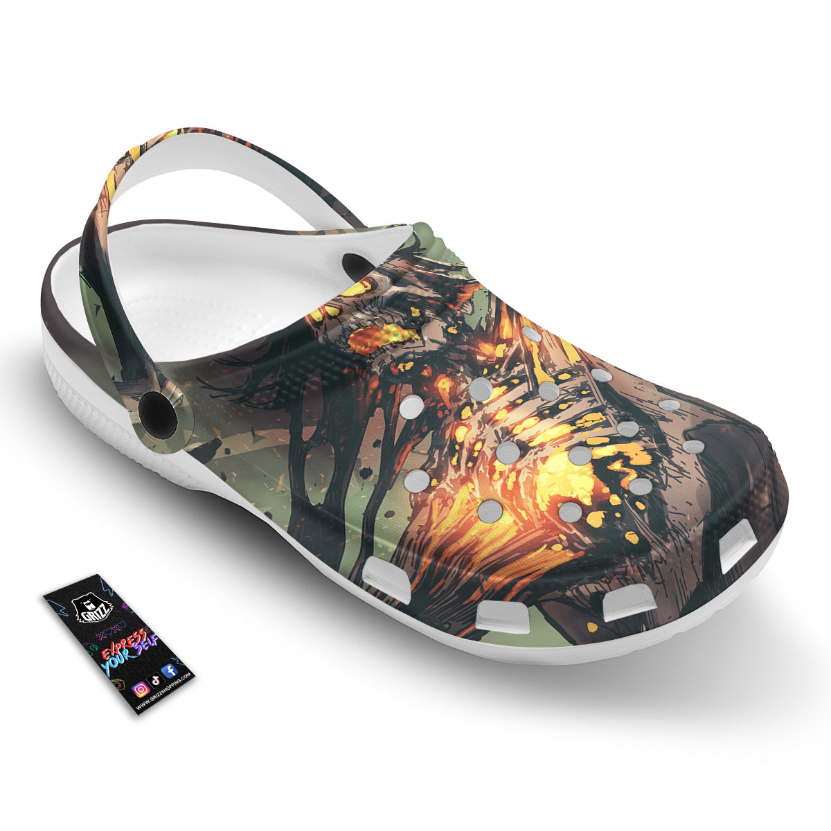 Ghost Skeleton Print Clog-grizzshop