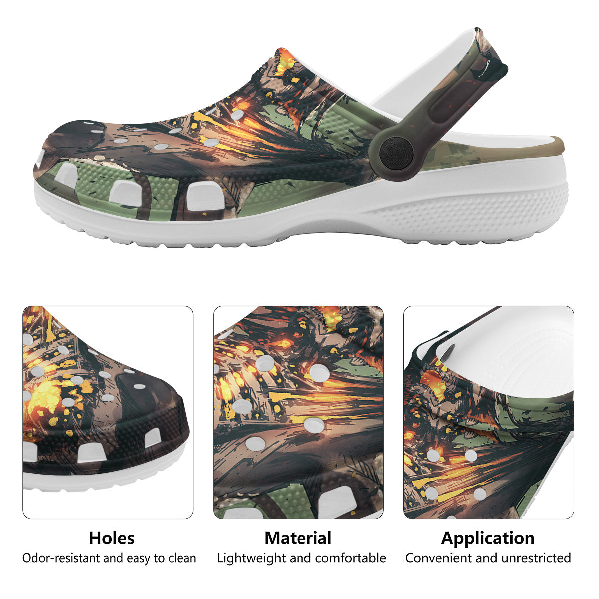 Ghost Skeleton Print Clog-grizzshop