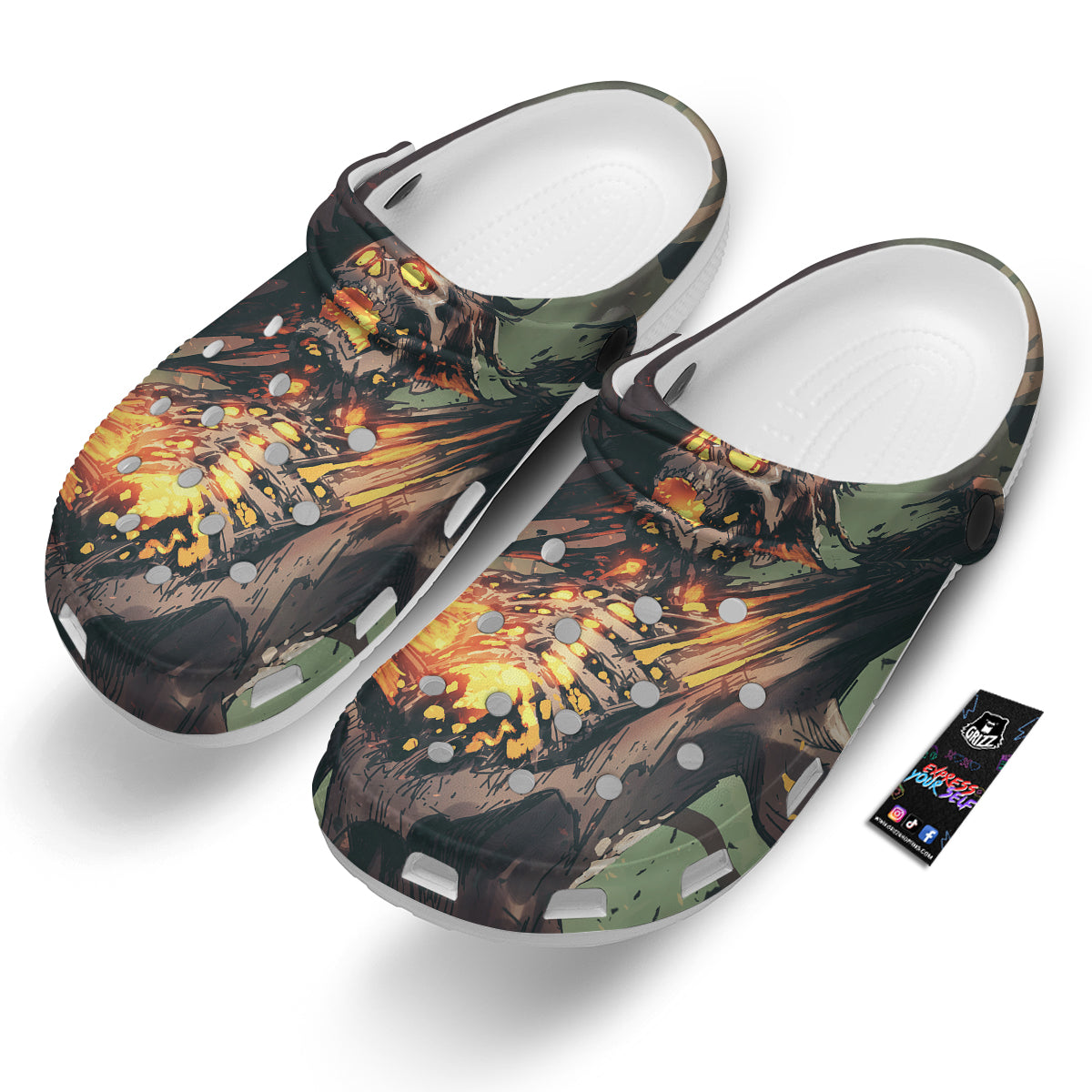 Ghost Skeleton Print Clog-grizzshop