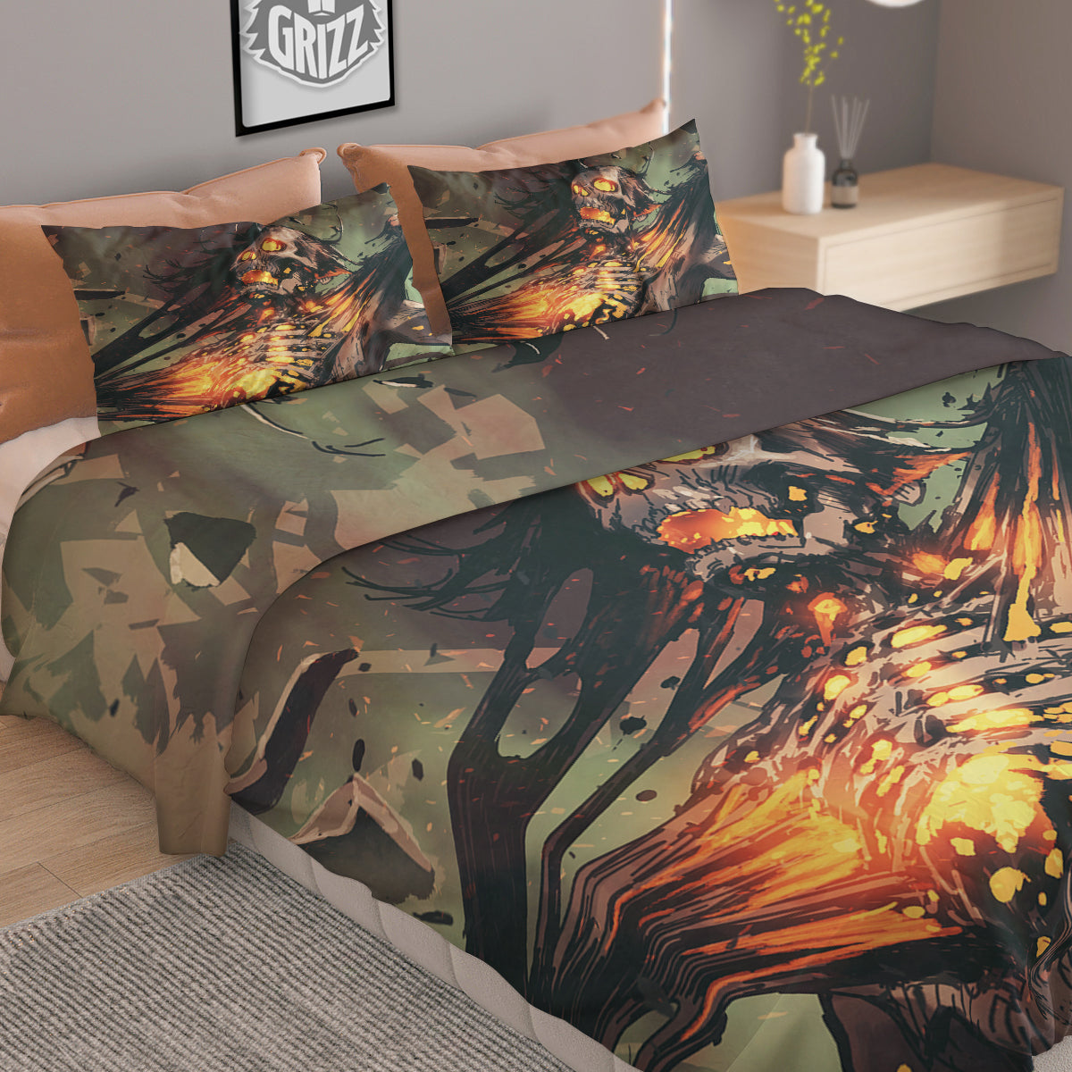 Ghost Skeleton Print Duvet Cover Bedding Set