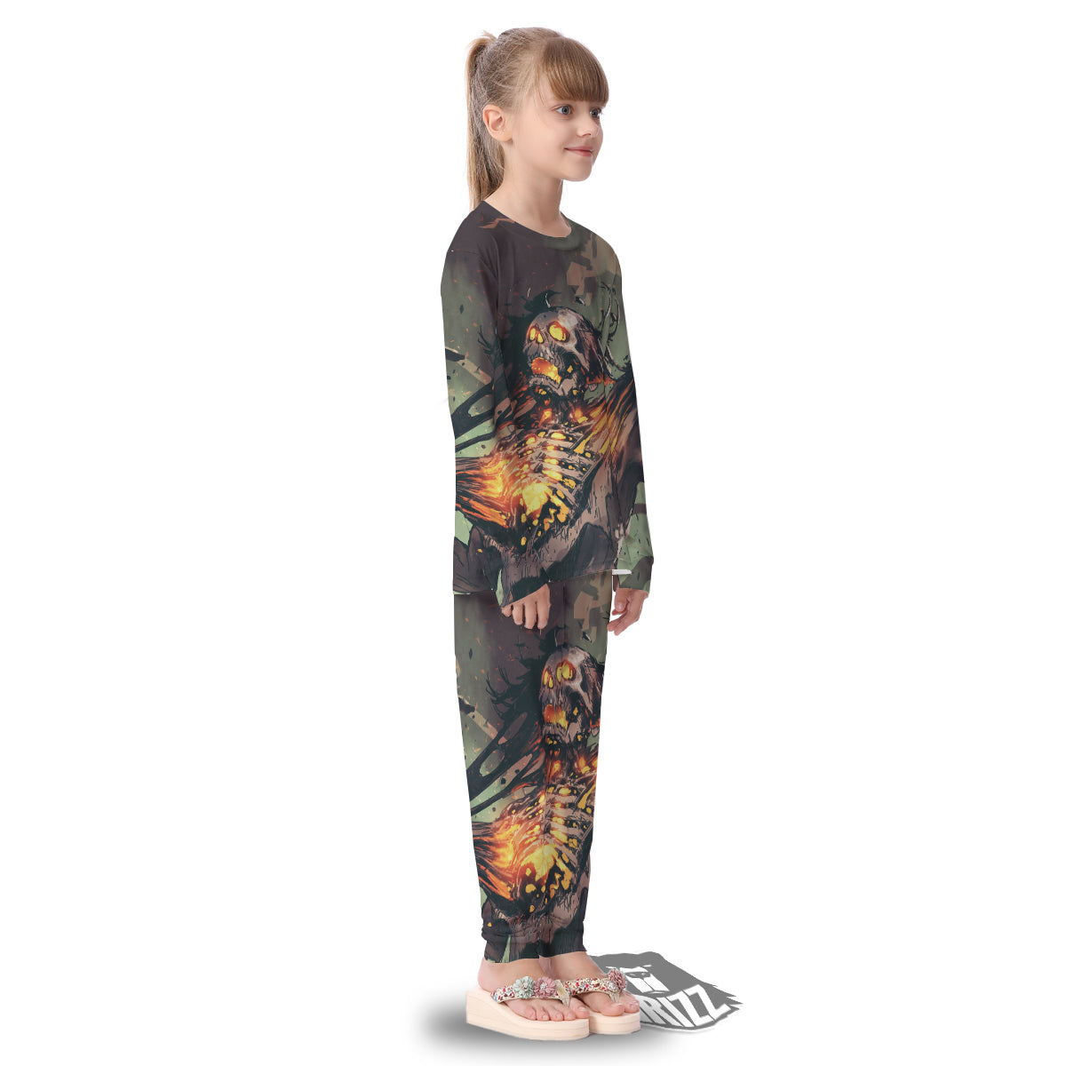 Ghost Skeleton Print Kid's Pajamas-grizzshop