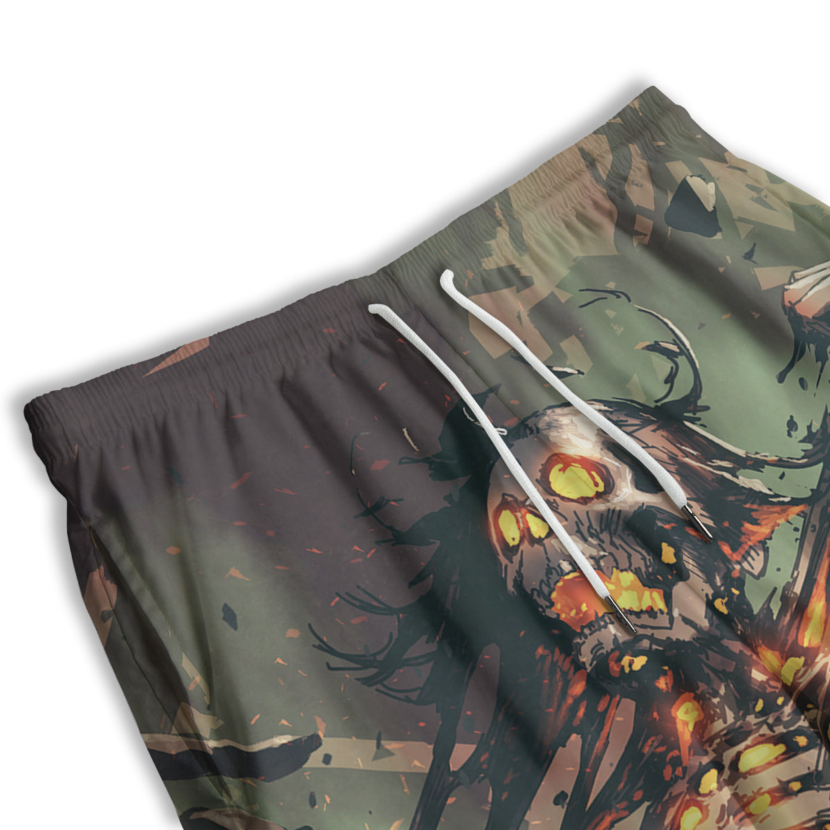 Ghost Skeleton Print Men's Athletic Shorts