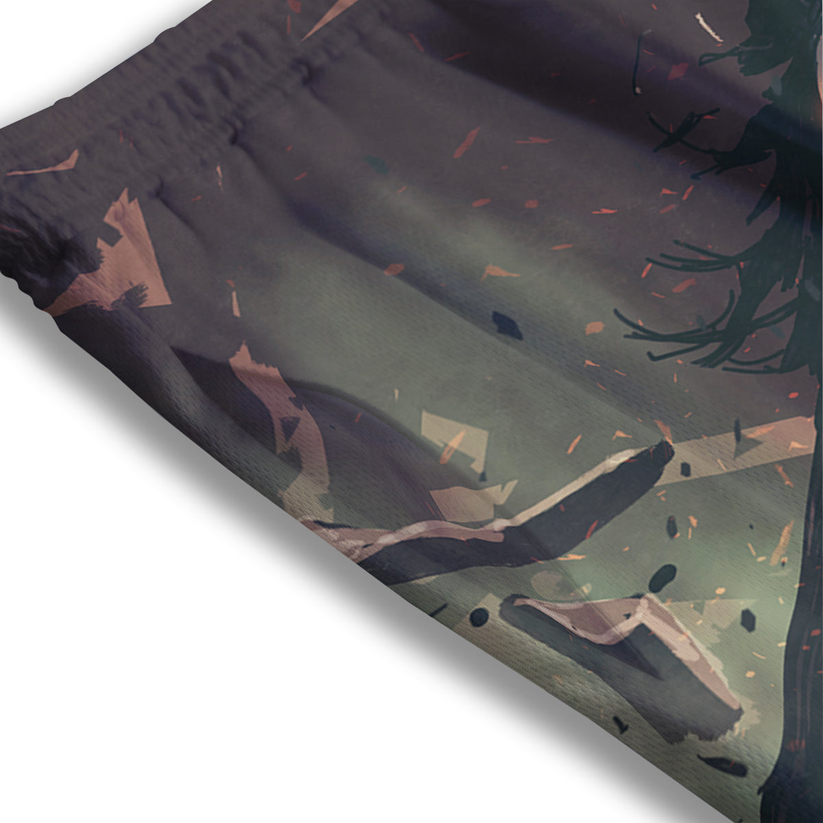 Kaleidoscope Gold Print Mesh Shorts