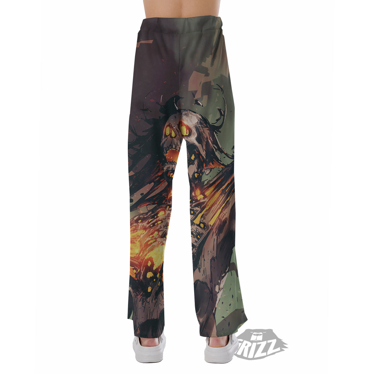 Ghost Skeleton Print Pajama Pants-grizzshop