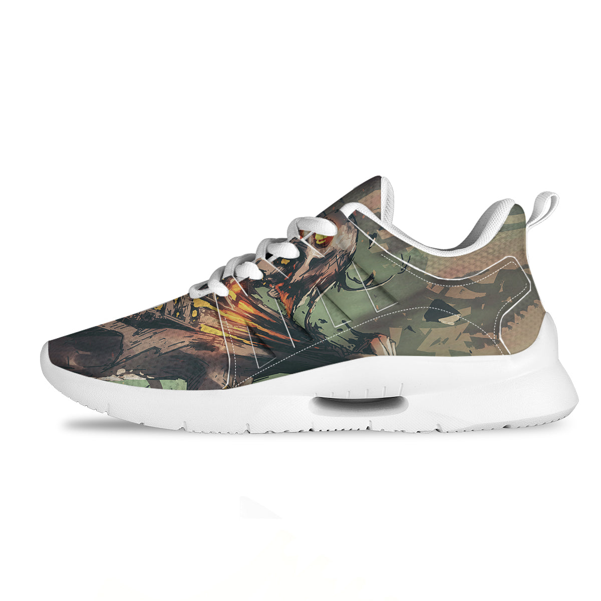 Ghost Skeleton Print Tennis Shoes-grizzshop