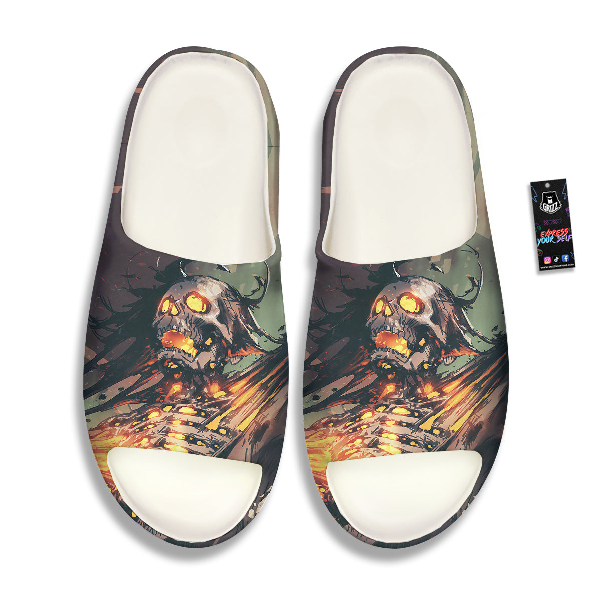 Ghost Skeleton Print Sandals-grizzshop
