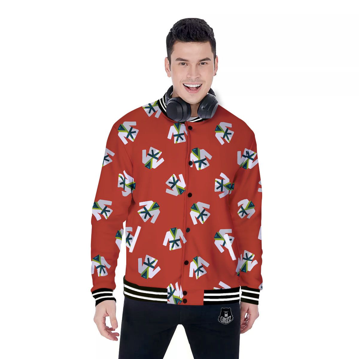 Gi Karate Print Pattern Baseball Jacket-grizzshop