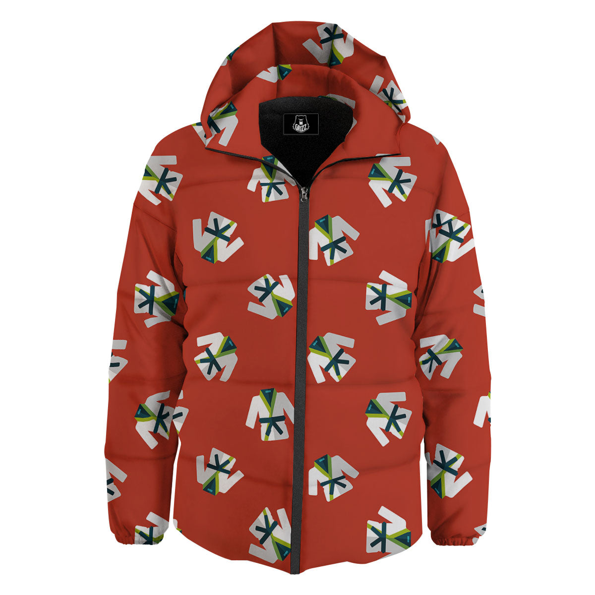 Gi Karate Print Pattern Down Jacket-grizzshop