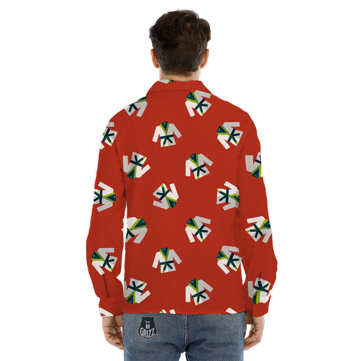 Gi Karate Print Pattern Men's Dress Shirts-grizzshop
