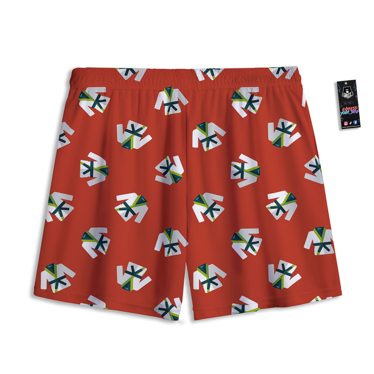 Gi Karate Print Pattern Mesh Shorts-grizzshop