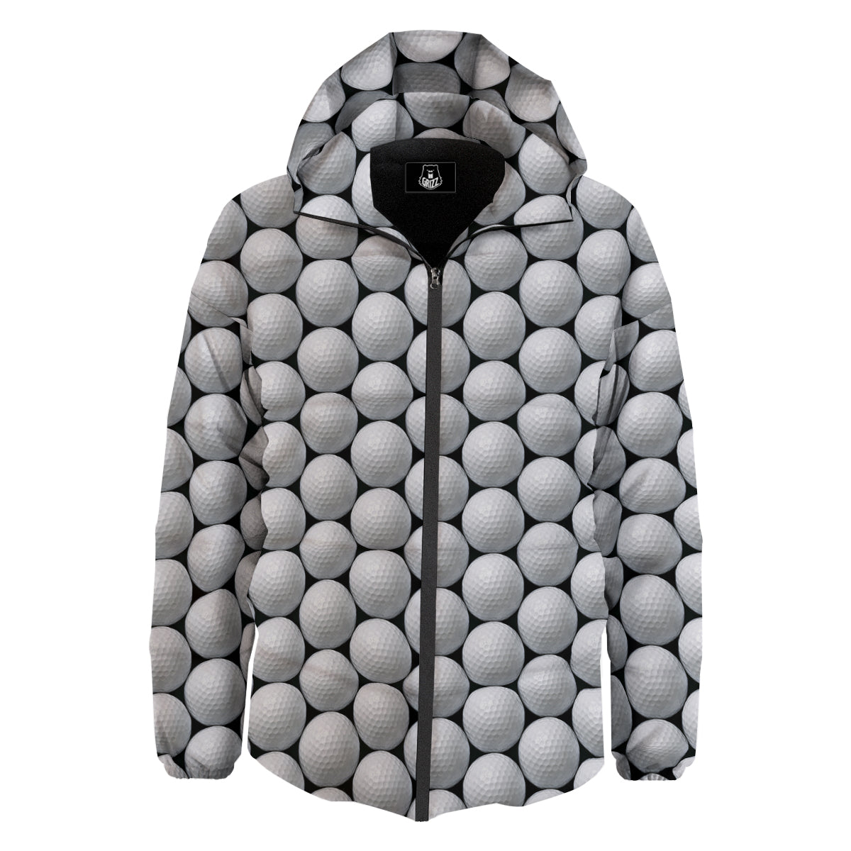 Giant Golf Ball Print Pattern Down Jacket-grizzshop