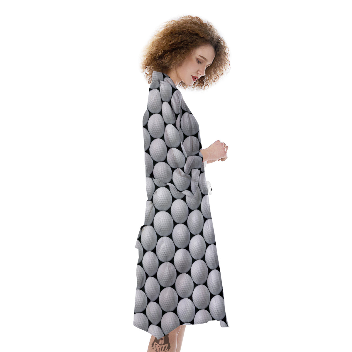 Giant Golf Ball Print Pattern Kimono-grizzshop