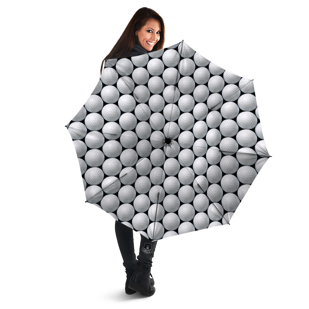Giant Golf Ball Print Pattern Umbrella-grizzshop