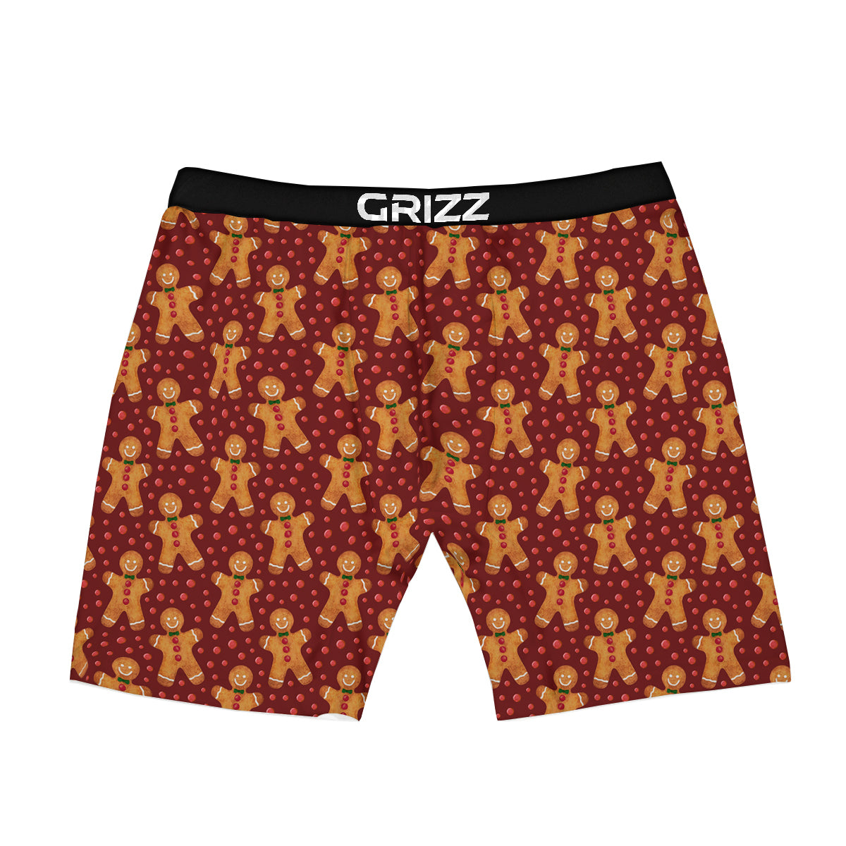 Gingerbread Brown Print Pattern Boxer Briefs-grizzshop