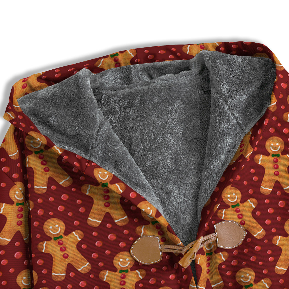 Gingerbread Brown Print Pattern Men's Windbreaker Jacket-grizzshop
