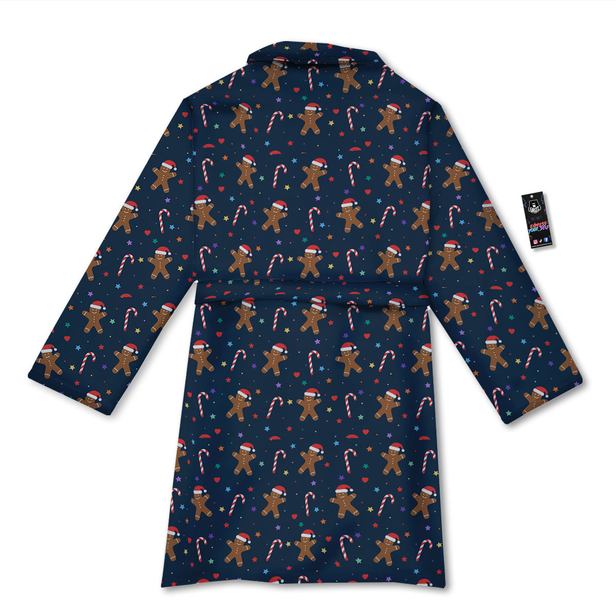 Gingerbread Christmas Print Pattern Bathrobe-grizzshop
