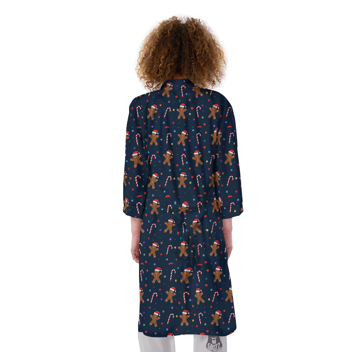 Gingerbread Christmas Print Pattern Kimono-grizzshop