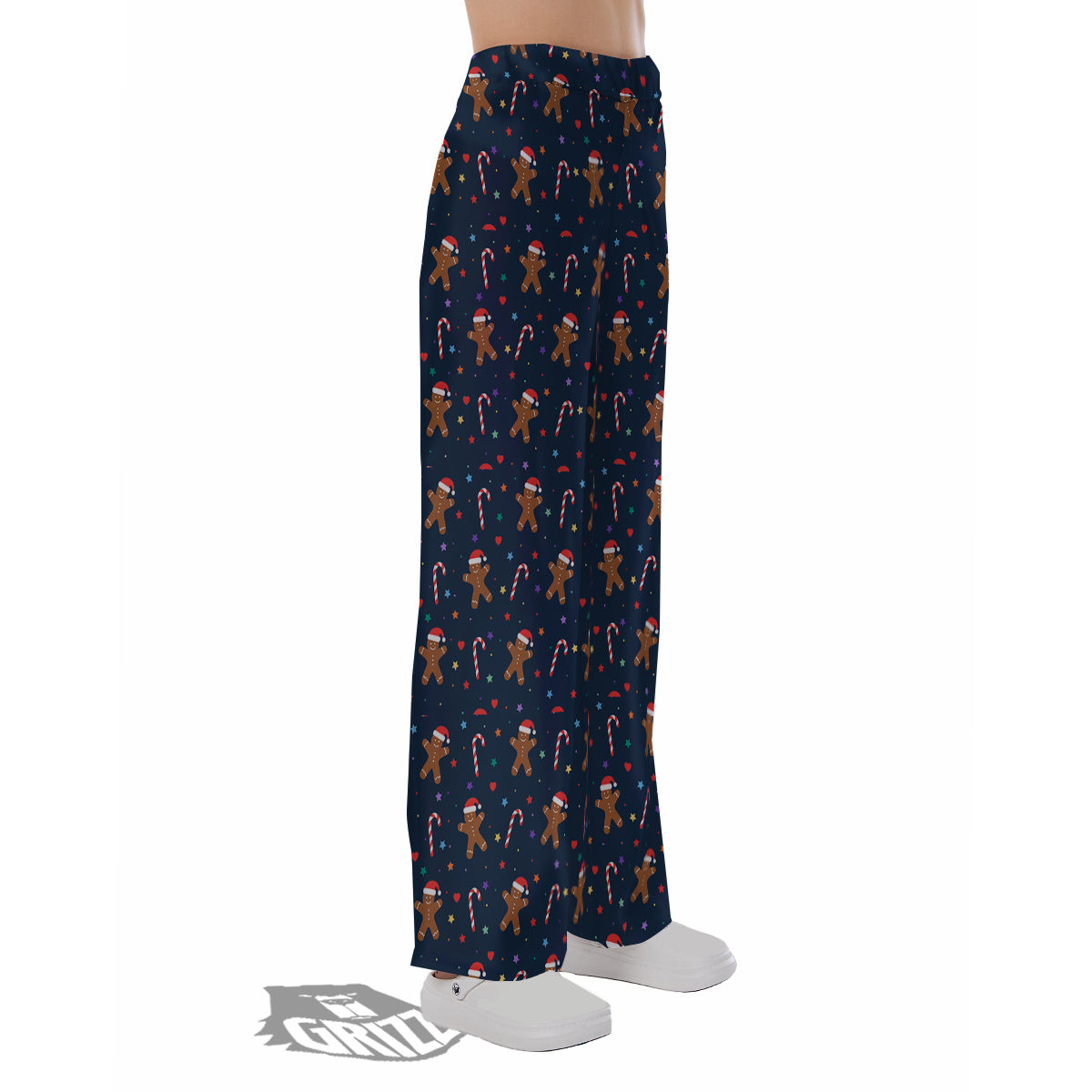 Gingerbread Christmas Print Pattern Pajama Pants-grizzshop