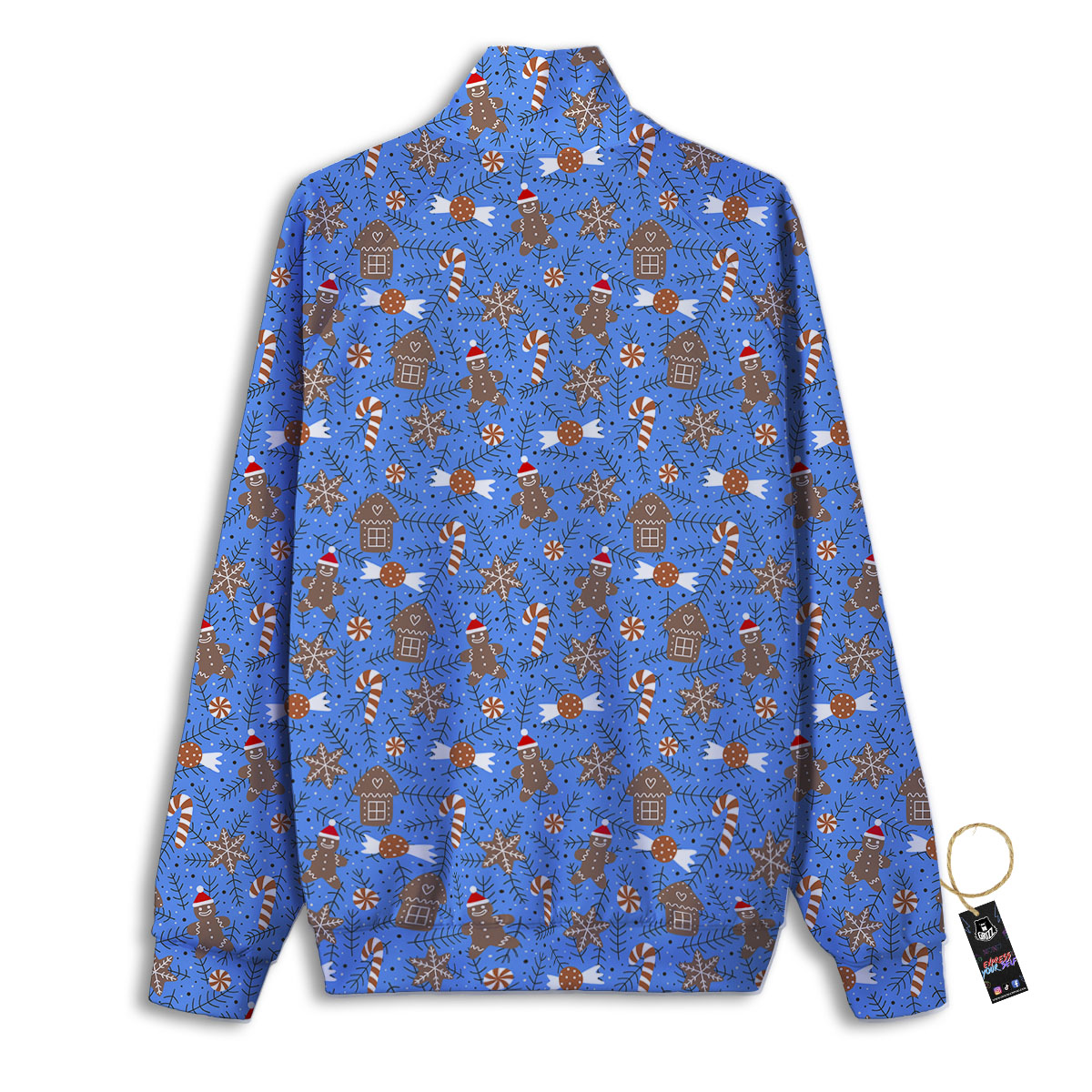 Gingerbread Man Christmas Print Pattern Track Jacket-grizzshop