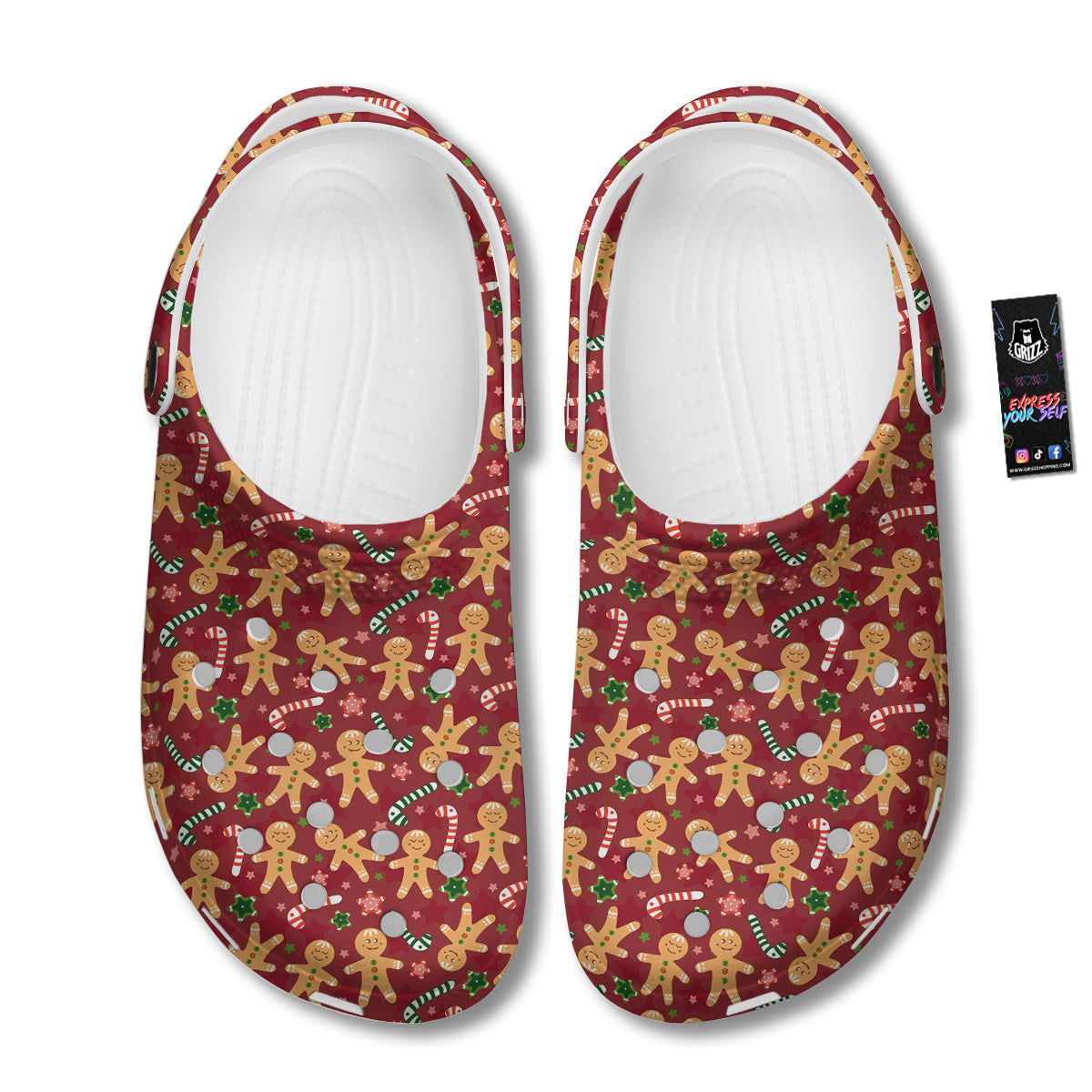 Gingerbread Man Cute Print Pattern Clog-grizzshop