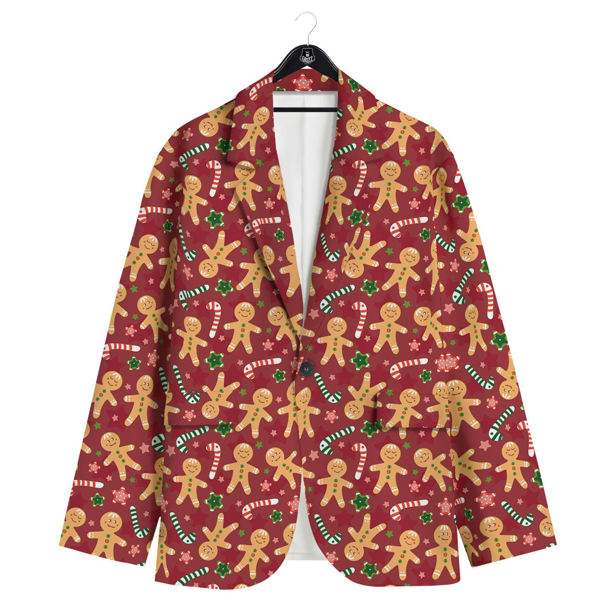 Gingerbread Man Cute Print Pattern Men's Sport Coat-grizzshop