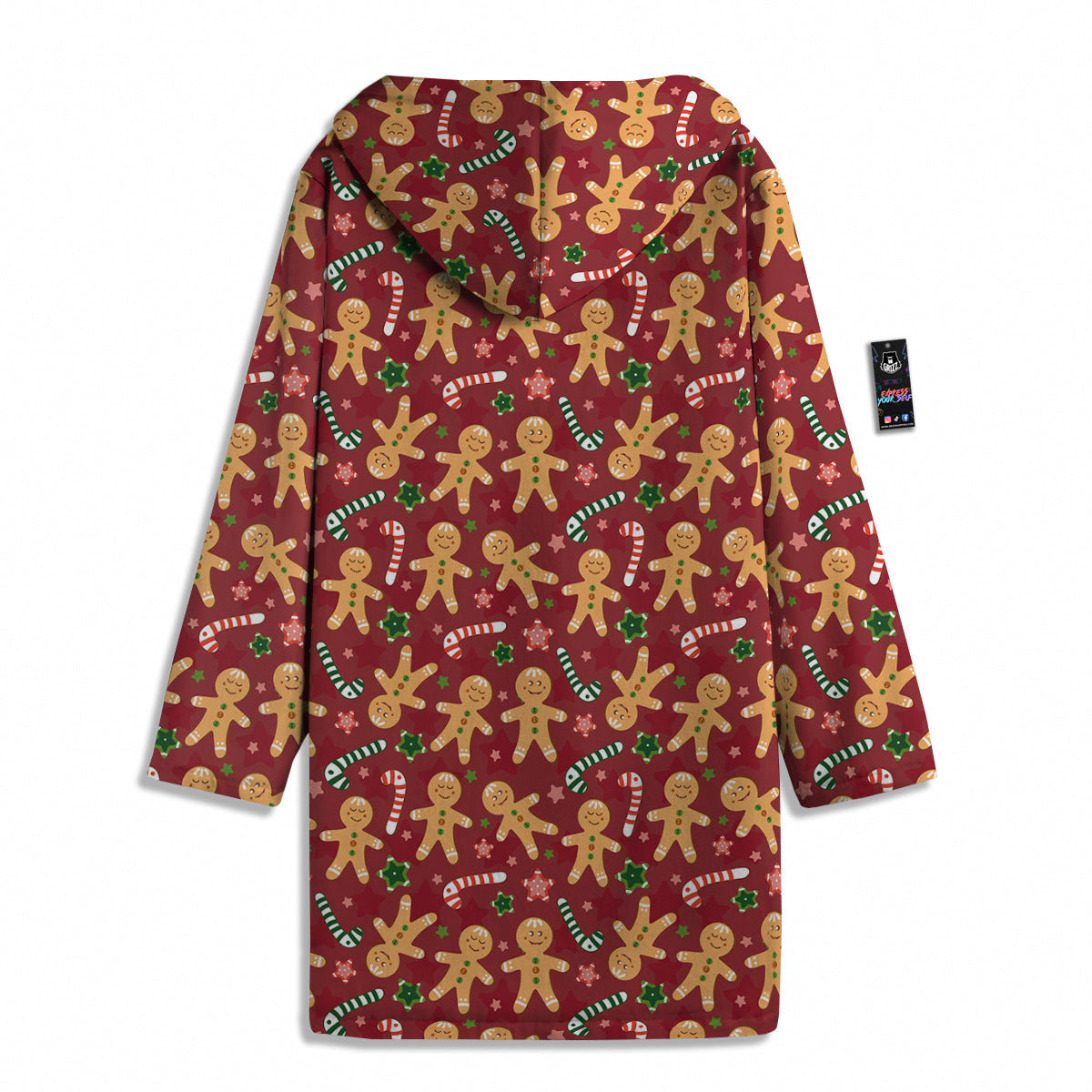 Gingerbread Man Cute Print Pattern Men's Windbreaker Jacket-grizzshop