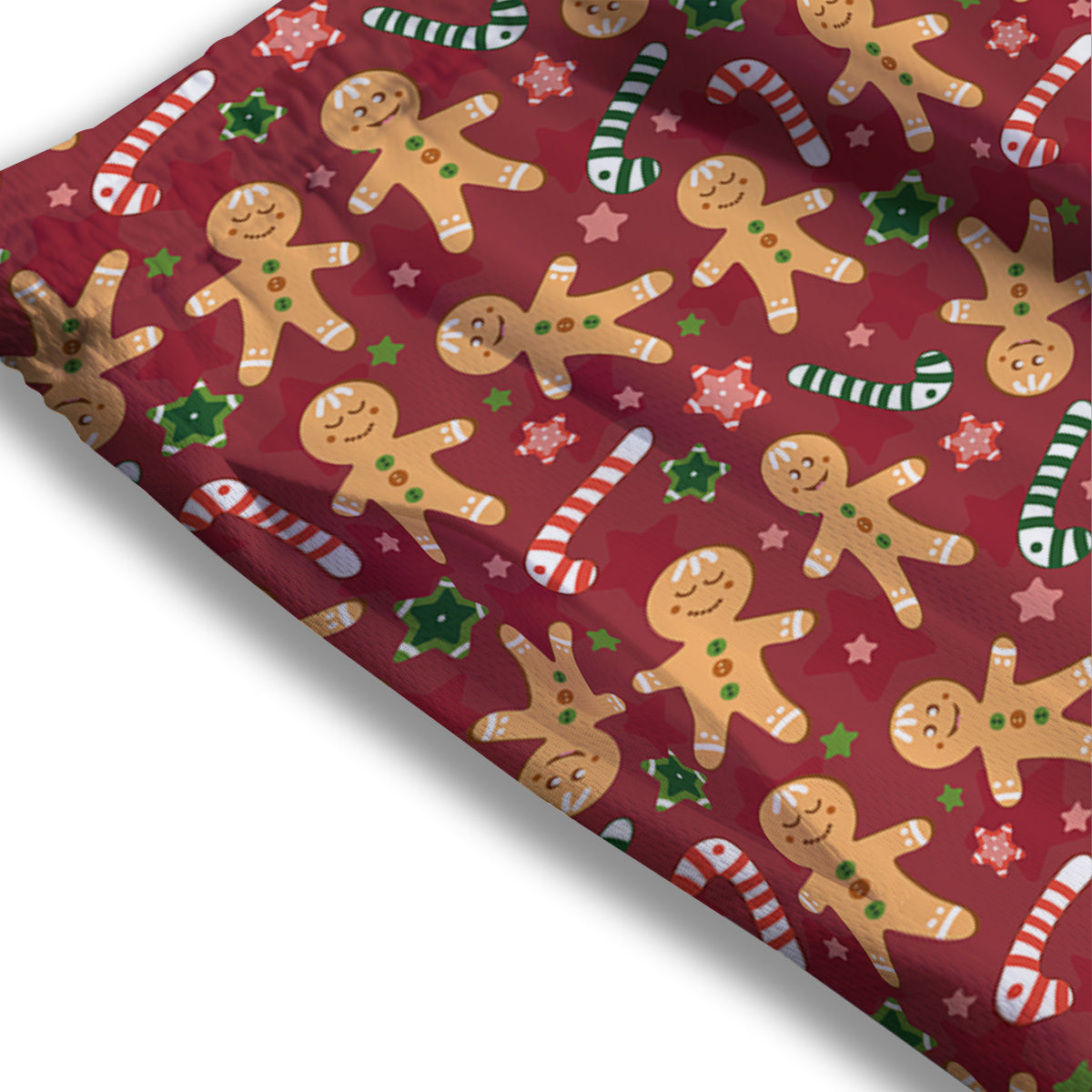 Gingerbread Man Cute Print Pattern Mesh Shorts-grizzshop