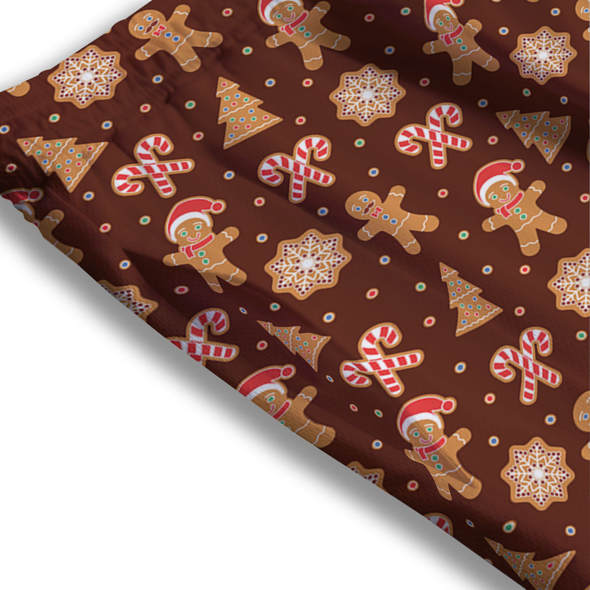 Gingerbread Man Print Pattern Mesh Shorts-grizzshop