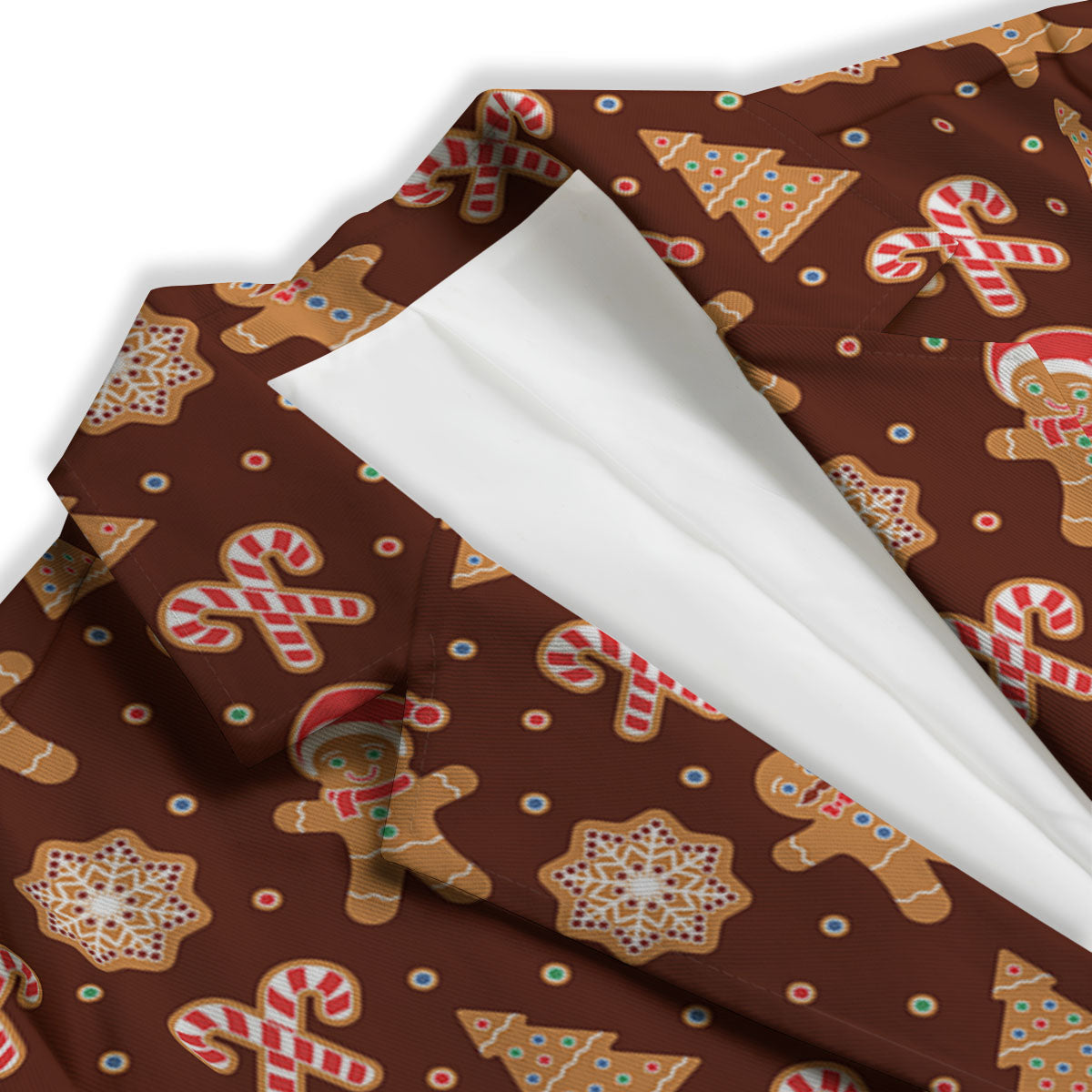 Gingerbread Man Print Pattern Women's Blazer-grizzshop