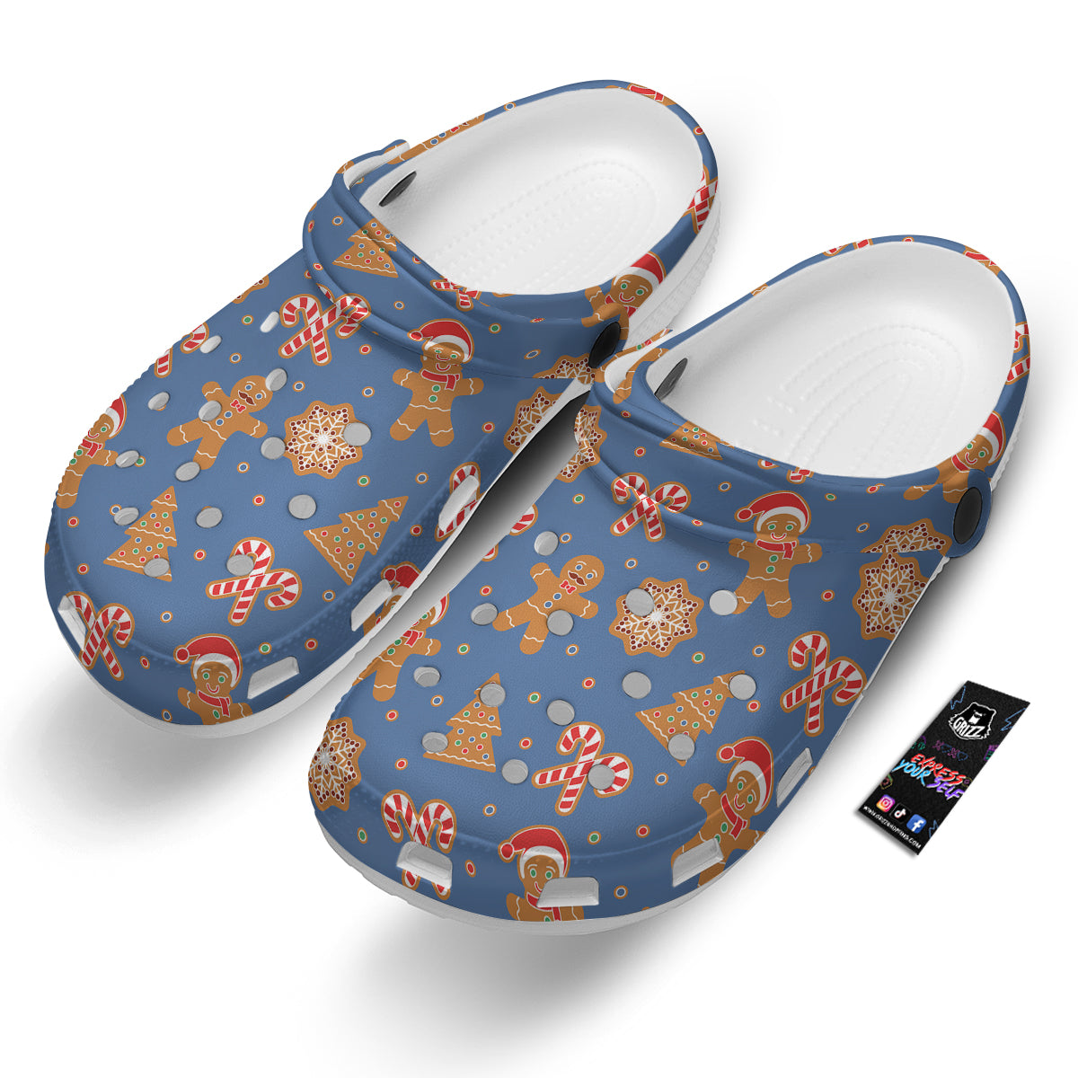 Gingerbread Man Xmas Print Pattern Clog-grizzshop