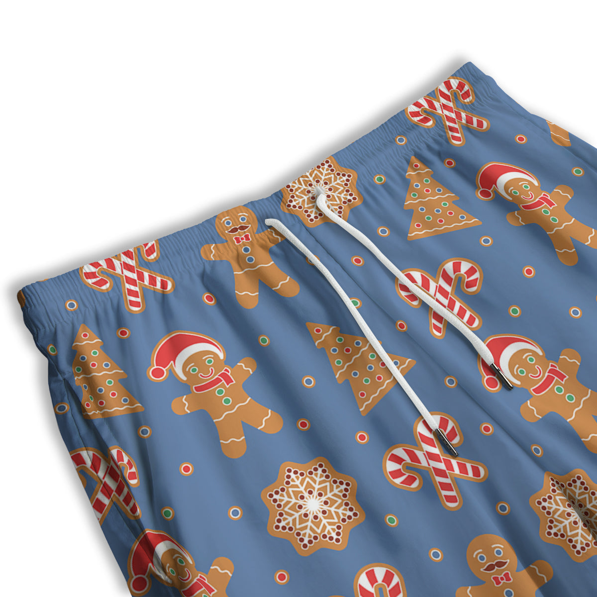 Gingerbread Man Xmas Print Pattern Men's Athletic Shorts