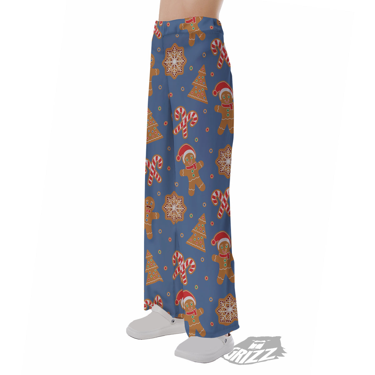Gingerbread Man Xmas Print Pattern Pajama Pants-grizzshop