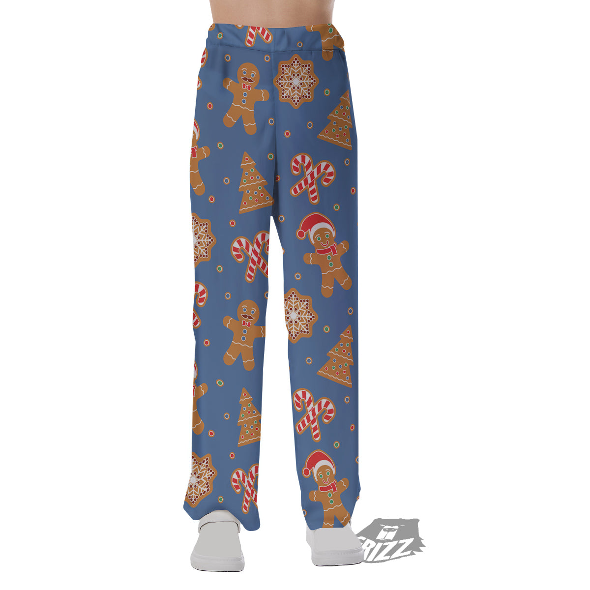 Gingerbread Man Xmas Print Pattern Pajama Pants-grizzshop