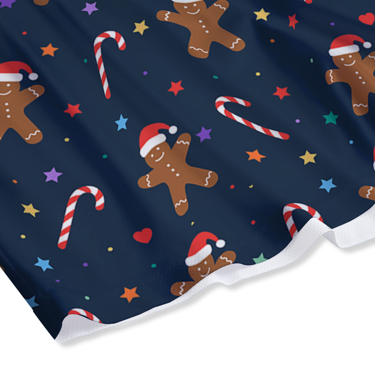 Gingerbread Xmas Print Pattern Mesh Shorts