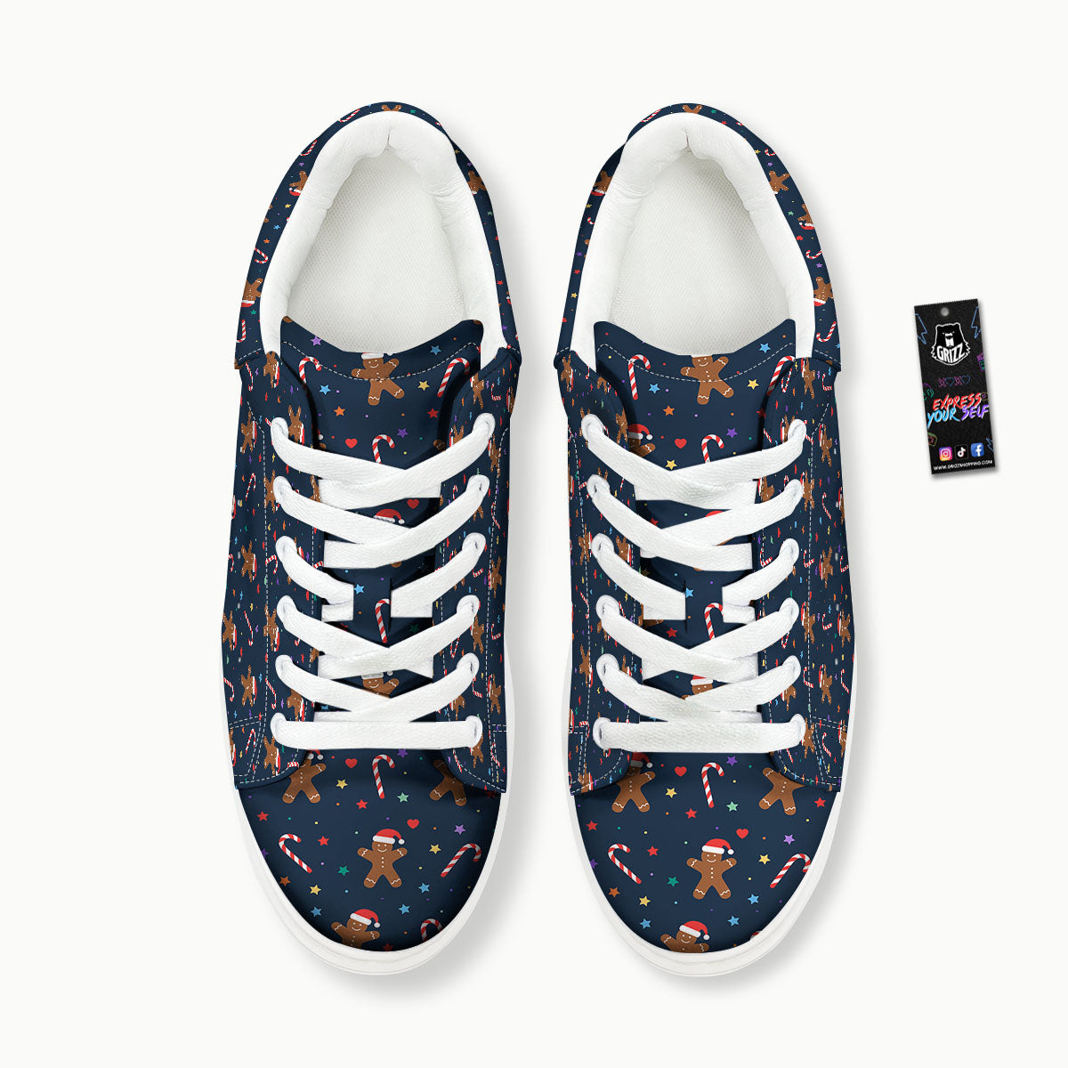 Gingerbread Xmas Print Pattern Platform Shoes-grizzshop