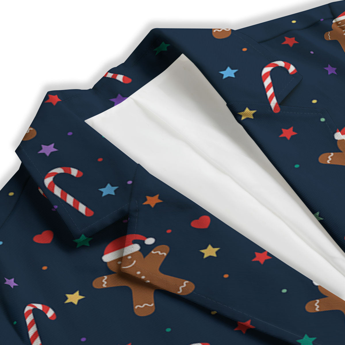 Gingerbread Xmas Print Pattern Women's Blazer-grizzshop