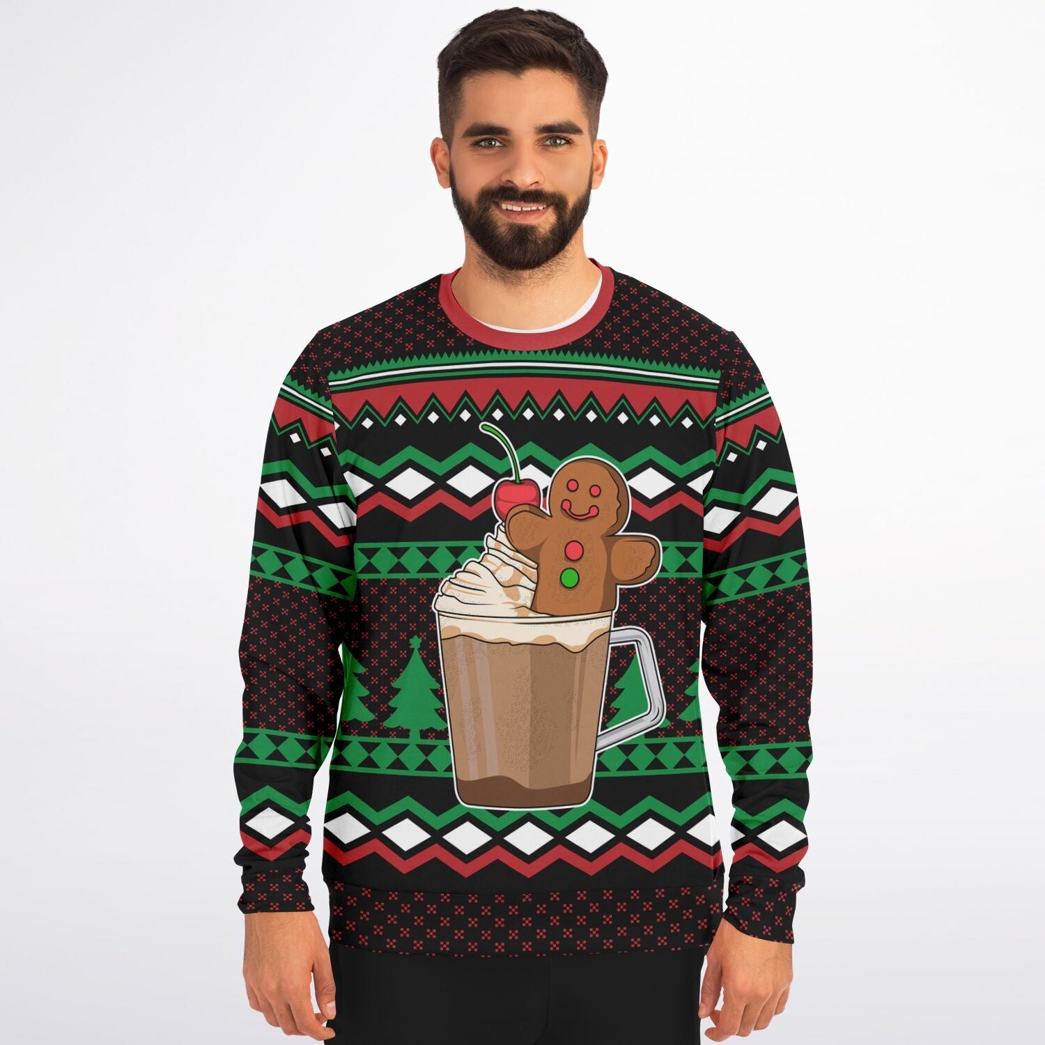 Gingerbread in a Cup Ugly Christmas Sweater-grizzshop